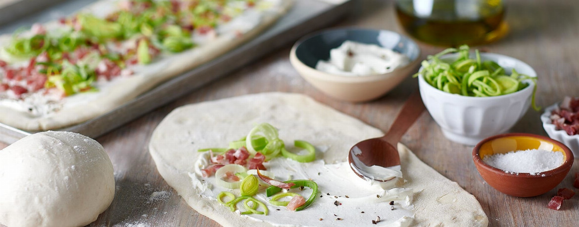 Vegetarische Flammkuchen