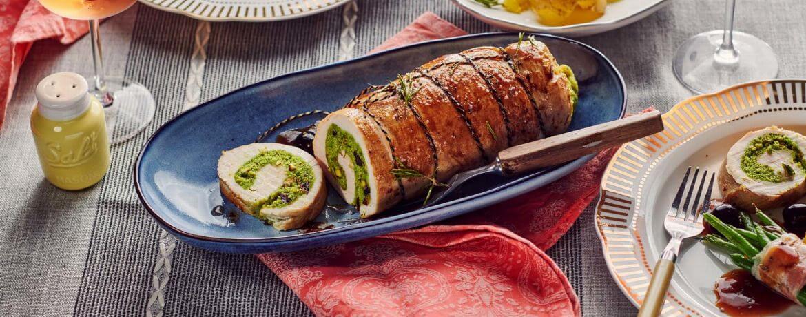 Gefüllter Puten-Rollbraten mit Speckbohnen - Rezept | LIDL Kochen