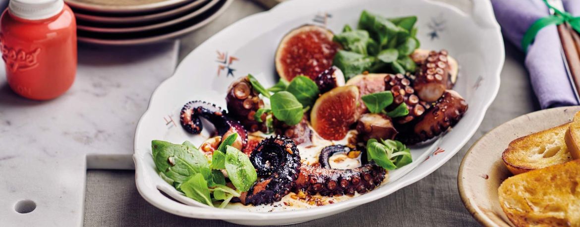 Feldsalat mit gebratenem Oktopus für 4 Personen von lidl-kochen.de