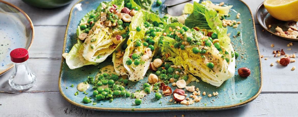 Romana Salat mit Erbsen und Haselnüssen für 4 Personen von lidl-kochen.de