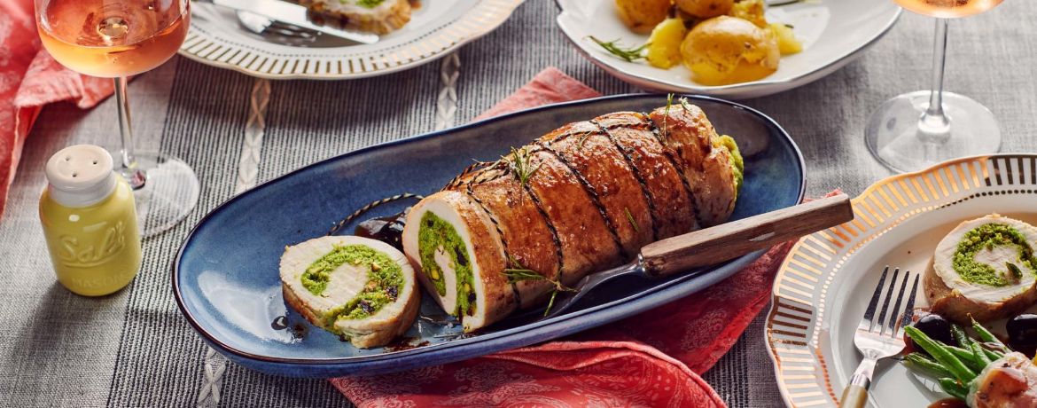 Gefüllter Puten-Rollbraten mit Speckbohnen für 4 Personen von lidl-kochen.de