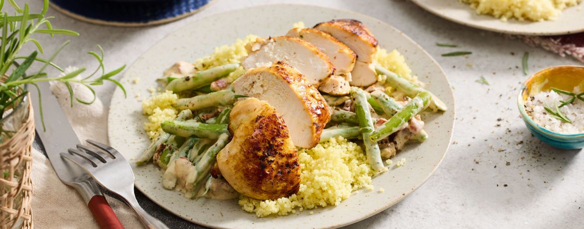 Limettenhähnchen mit cremigen Speckböhnchen &amp;amp;amp;amp; Rosmarincouscous für 4 Personen von lidl-kochen.de