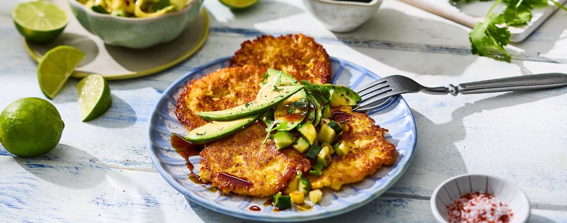 Maispuffer mit Gurken-Mango-Salat für 4 Personen von lidl-kochen.de