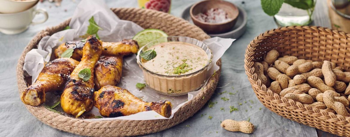 Gegrillte Chicken Drumsticks mit Kokos-Erdnuss-Dip für 4 Personen von lidl-kochen.de