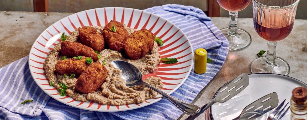 Vegane Croquettas de Räuchertofu mit Auberginencreme für 8 Personen von lidl-kochen.de