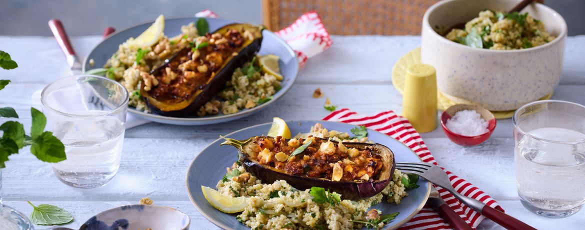 Gebackene Auberginen mit Quinoa aus der Heißluftfritteuse für 4 Personen von lidl-kochen.de