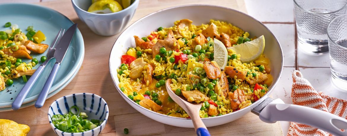 Paella mit veganen Chicken Chunks und Erbsen für 4 Personen von lidl-kochen.de