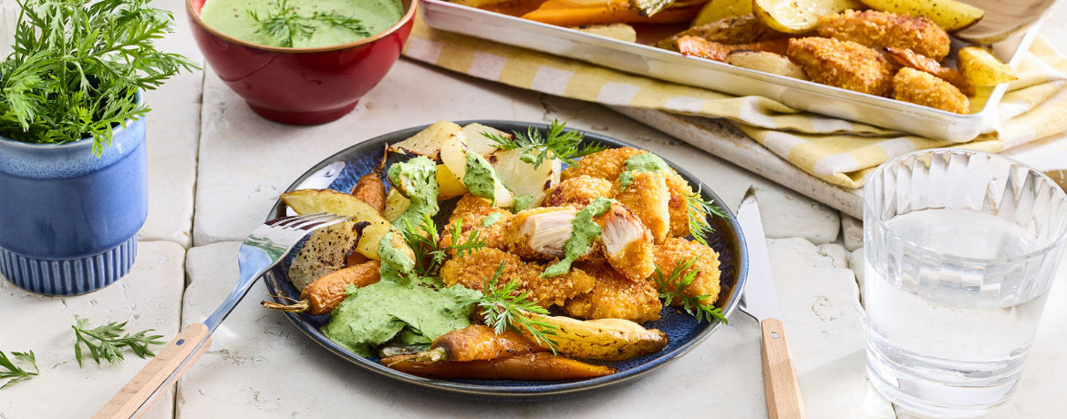 Backofengemüse mit Hähnchennuggets für 4 Personen von lidl-kochen.de