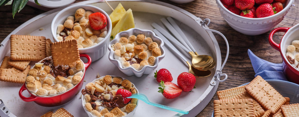 S’mores-Dip mit Butterkeksen und frischem Obst für 4 Personen von lidl-kochen.de