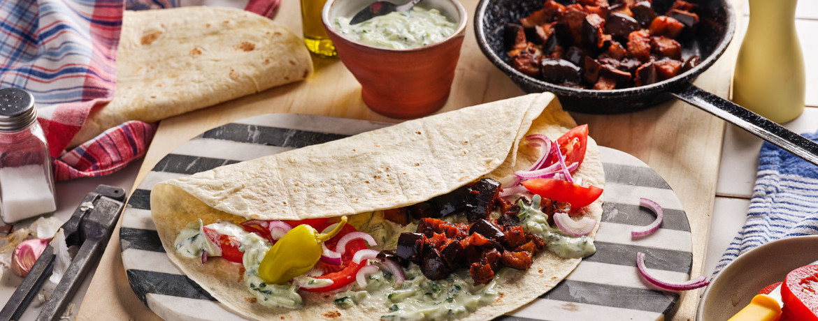 Veganer Auberginen Kebab mit Tzatziki für 4 Personen von lidl-kochen.de