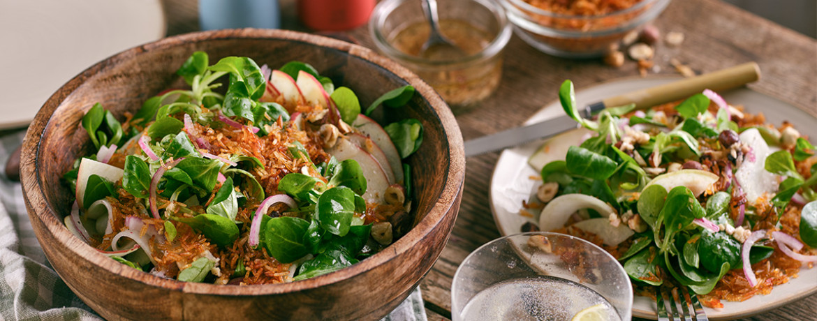 Herbstlicher Crispy-Reis-Salat mit Kohlrabi und Apfel für 4 Personen von lidl-kochen.de