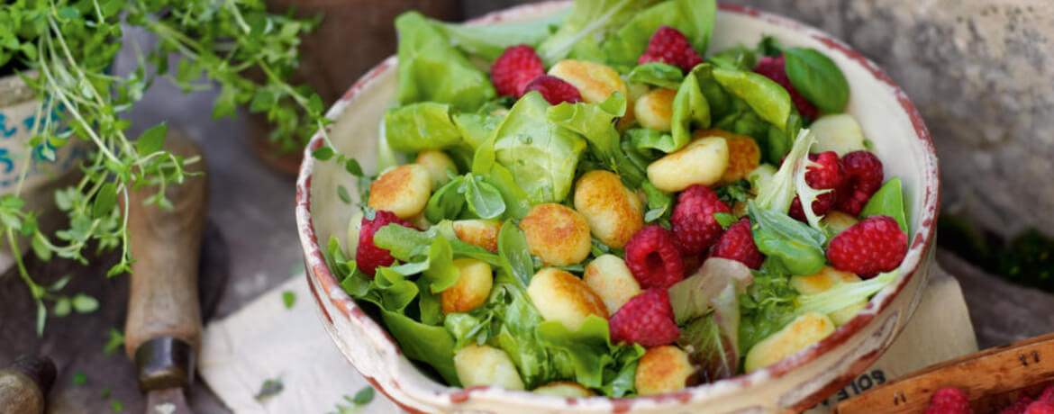 Gemischter Salat Mit Gnocchi Und Himbeeren Rezept Lidl Kochen