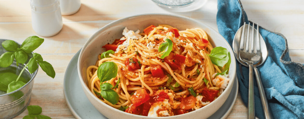 Sommerliche Spaghetti Alla Caprese Rezept Lidl Kochen