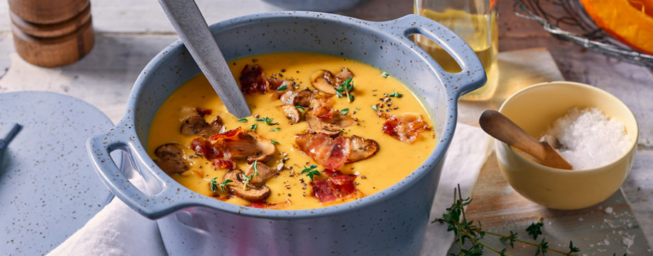 Kartoffel-Kürbissuppe mit Speck - Rezept | LIDL Kochen