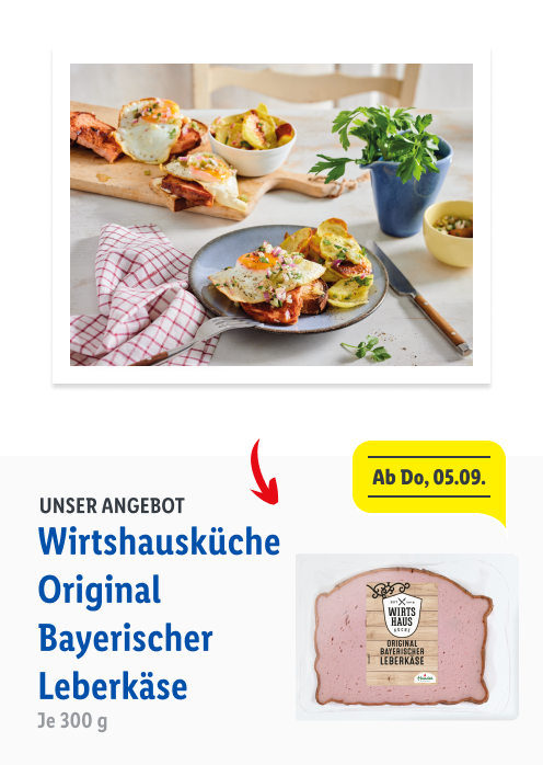 Strammer Max auf Leberkäse mit Röstkartoffeln