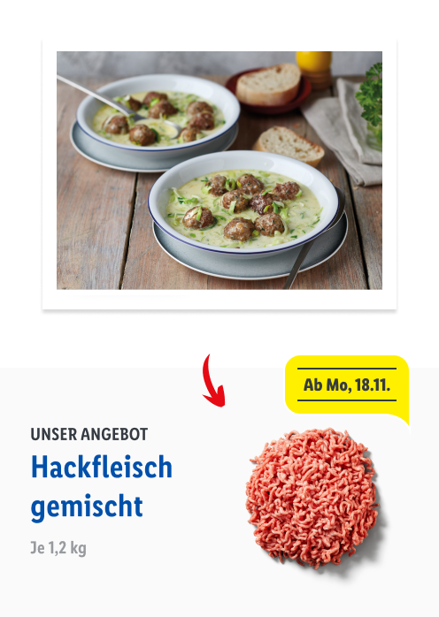 Käse-Lauch-Suppe mit Hackbällchen